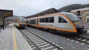 První vlaky v modernizované stanici Chrastava. Foto: Skanska