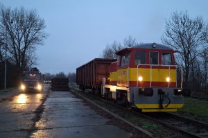 Hevlínská dráha s Prasátkem a nákladním vagonem (5. 12. 2025). Pramen: Hattrick Transport