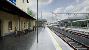 Vizualizace modernizace trati Ruzyně - Kladno. Zdroj: Správa železnic