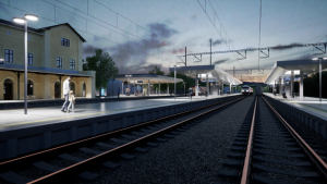 Vizualizace modernizace trati Ruzyně - Kladno. Zdroj: Správa železnic