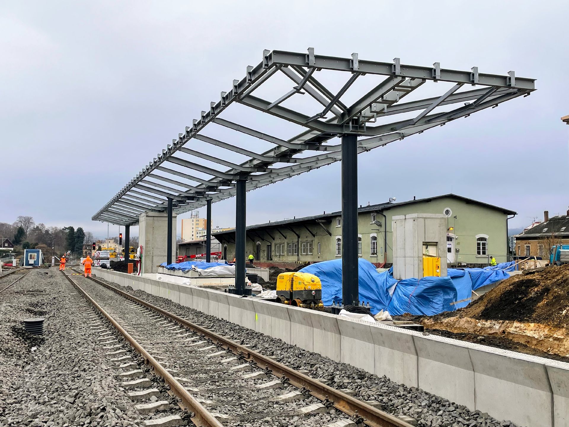 Stanice Hrádek nad Nisou, stav 2.12. 2025. Foto: Jan Sůra / Zdopravy.cz