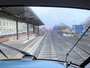První vlak na po dlouhé výluce na trati z Liberce do Žitavy. Stanice Hrádek nad Nisou.  Foto: Jan Sůra / Zdopravy.cz