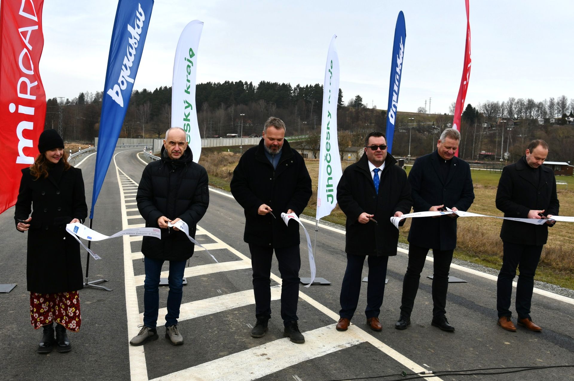 Slavnostní otevření obchvatu Kaplice (prosinec 2025). Pramen: Jihočeský kraj