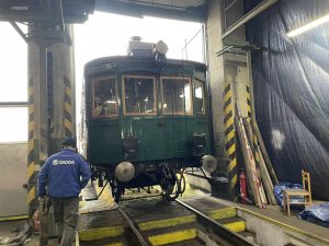 Parní vůz Komarek v areálu depa ve Veselí nad Lužnicí. Autor: Zdopravy.cz/Jan Šindelář