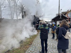 Parní lokomotiva v J. Hradci. Autor: Zdopravy.cz/Jan Šindelář