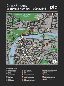 První ucelená trasa navigace Čitelná Praha. Zdroj: PID