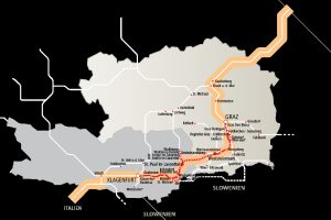 Mapa Koralmbahn. Foto: ÖBB