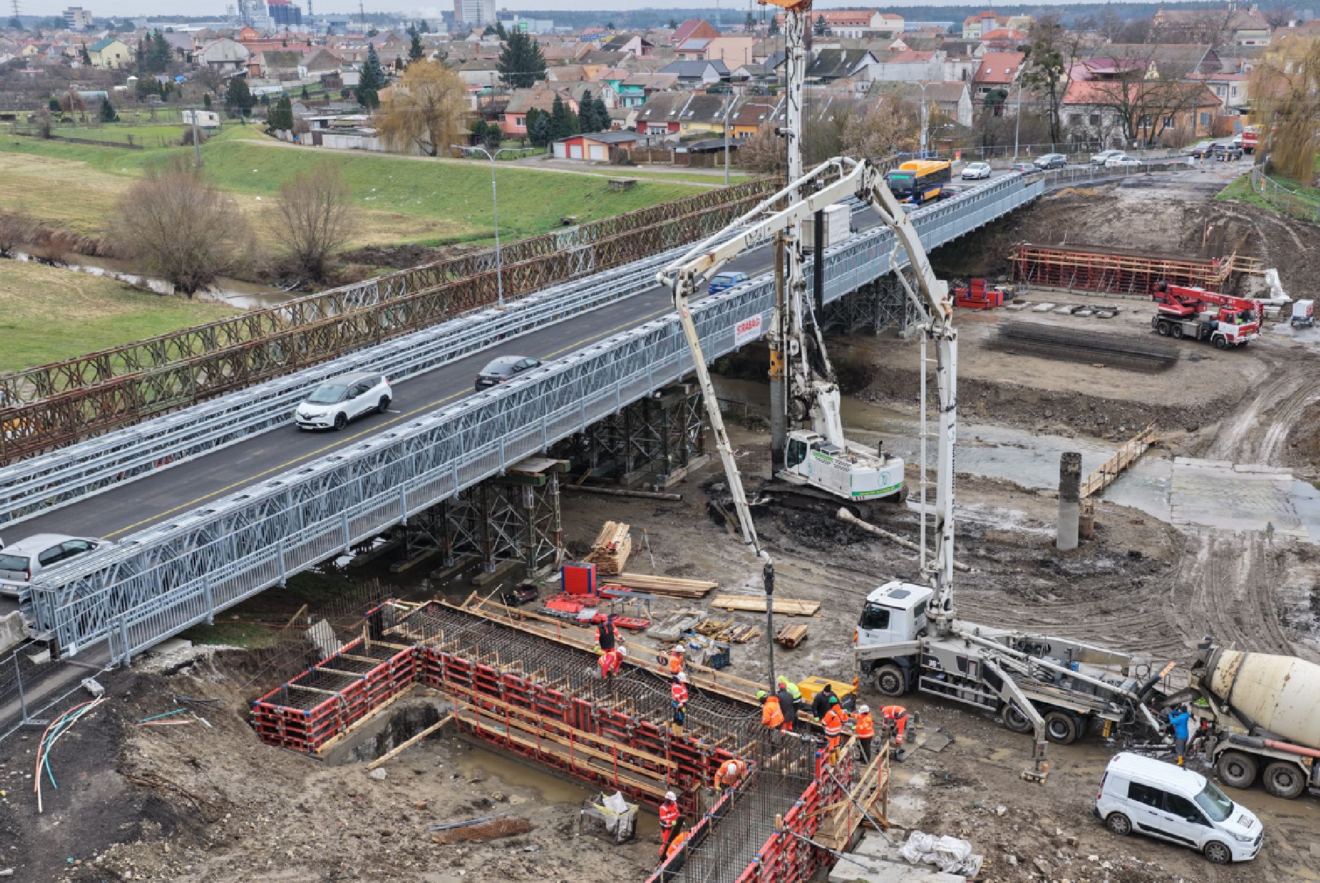 Mostní provizorium v Poštorné. Foto: ŘSD