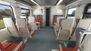 Nová BEMU jednotka skupiny Škoda Group pro lotyšskou společnost Autotransporta direkcija (ATD). 1. třída. Zdroj: Škoda Group