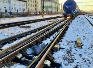 Vykolejení nákladního vlaku v Havlíčkově Brodě. Foto: Správa železnic