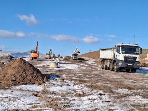 Práce na dálnici D7 v úseku MÚK Slaný-západ – Kutrovice. Foto: ŘSD