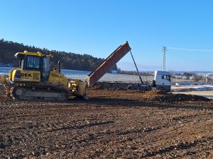 Práce na dálnici D7 v úseku MÚK Slaný-západ – Kutrovice. Foto: ŘSD