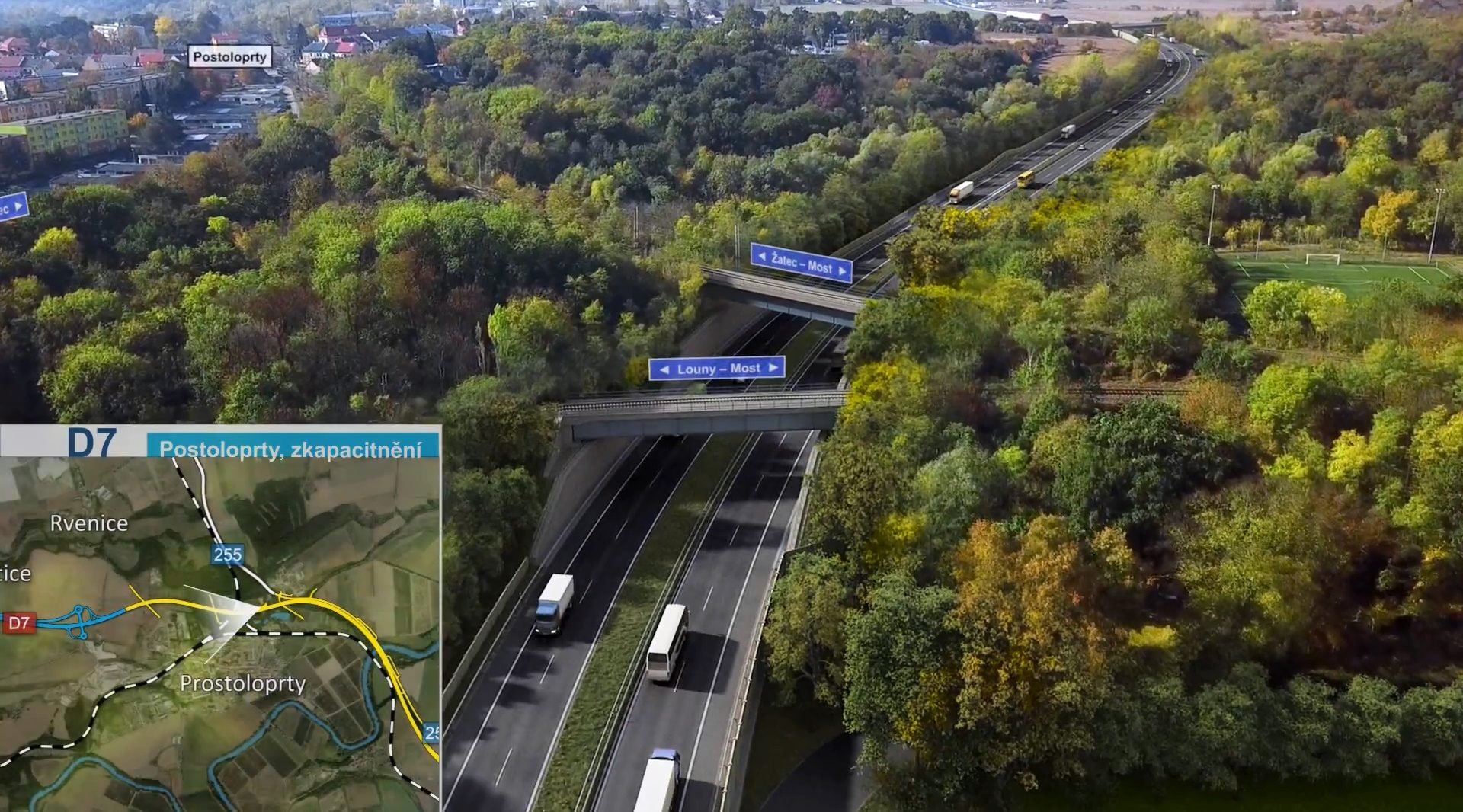 Vizualizace obchvatu Postoloprt. Zdroj: Facebook.com - Pragoprojekt