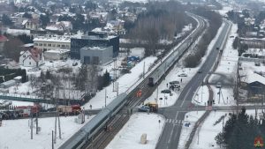 Nehoda na přejezdu v Błonie. Foto: OSP Błonie