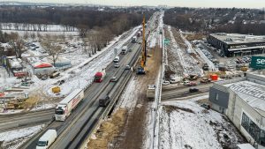 Most na D1 přes Kaštanovou ulici v Brně. Foto: ŘSD