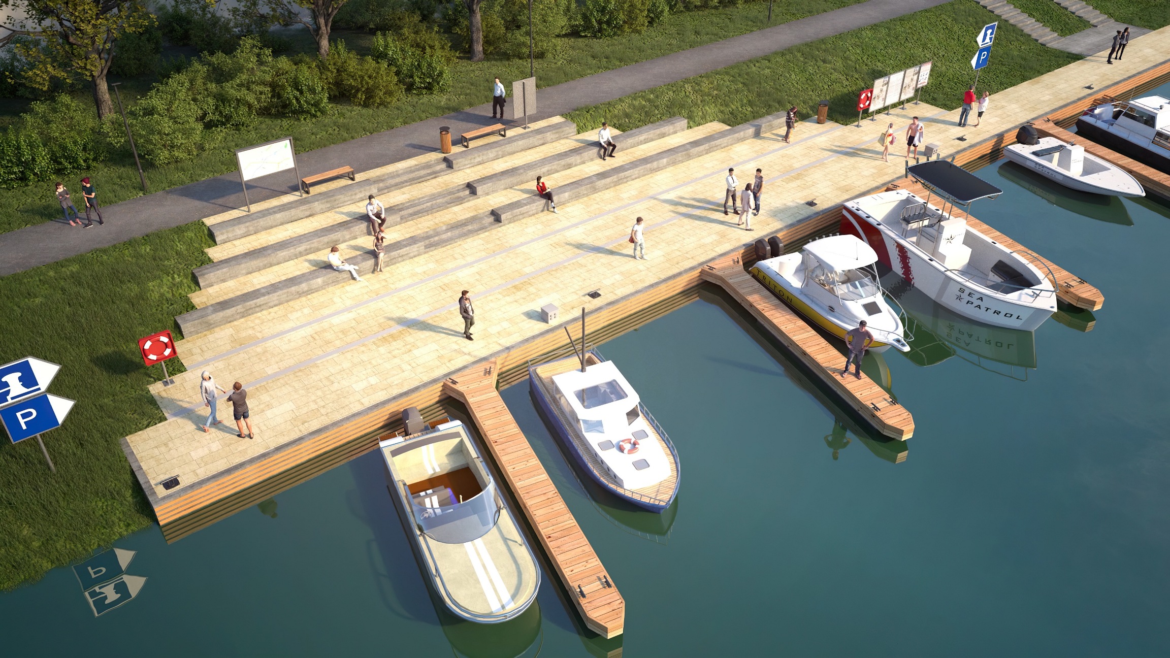 Vizualizace rozšíření veřejného přístaviště v Hodoníně. Zdroj: ŘVC