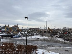 Demolice provozní budovy ČD na hlavním nádraží v Praze.
Foto: Zdopravy.cz / Vojtěch Očadlý