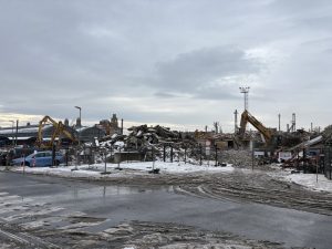 Demolice provozní budovy ČD na hlavním nádraží v Praze.
Foto: Zdopravy.cz / Vojtěch Očadlý