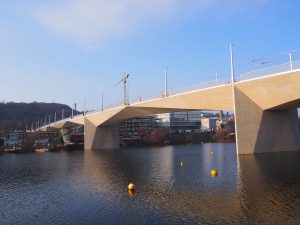 Dokončovaný pražský Dvorecký most (21. leden 2026). Foto: Zdopravy.cz, Jan Nevyhoštěný