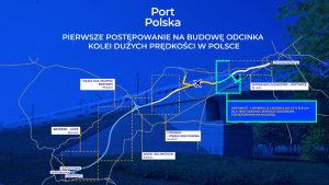 Trasa vysokorychlostní trati z Varšavy do Lodži. Foto: CPK