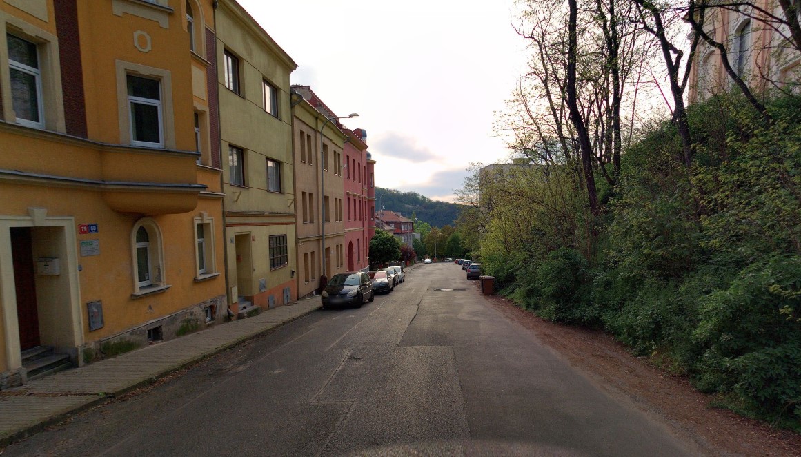 Žukovova ulice v Ústí nad Labem. Zdroj: Seznam Mapy