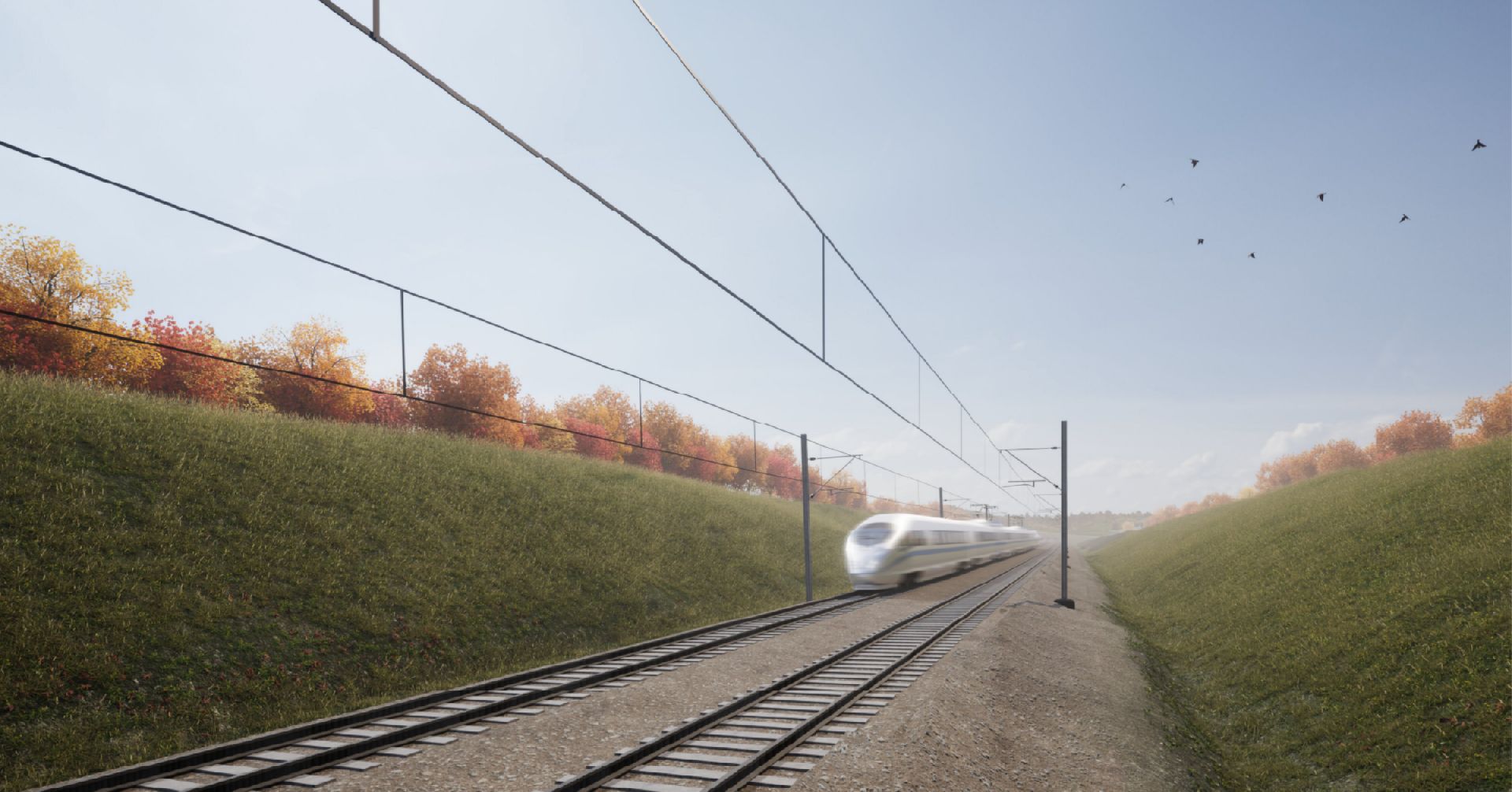 Vizualizace VRT Varšava - Lodž. Foto: CPK