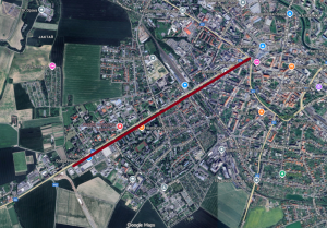 Úsek pro možná cyklistická opatření.Zdroj: Mapy Google