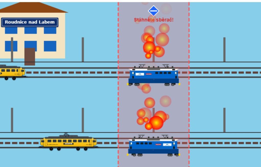 On-line hra simulující napěťovou výluku v Roudnici nad Labem. Foto: trat-090.cz / Lukáš Zemek
