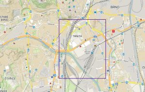 Umístění Trnité v Brně. Foto: Mapy.com