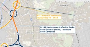 Úsek Brno-Židenice - odb. Černovice. Foto: Správa železnic
