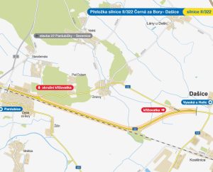 Trasa silnice II/322 Černá za Bory - Dašice. Foto: Pardubický kraj