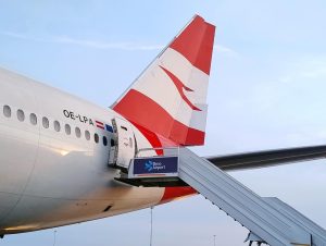 Boeing 777 Austrian Airlines v Brně. Foto: Lukáš Kubala