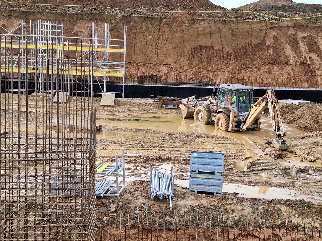 Betonáže na stavbě úseku 511 Pražského okruhu (únor 2026). Foto: ŘSD