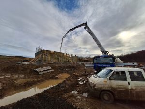 Betonáže na stavbě úseku 511 Pražského okruhu (únor 2026). Foto: ŘSD