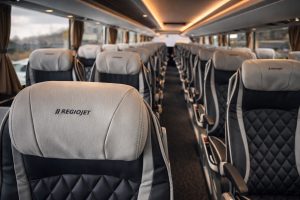 Interiér autobusu Setra 531 DT pro Regiojet. Foto: RegioJet