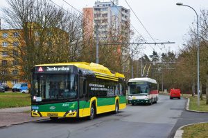 Nový trolejbus Solaris Trollino 12 pro Tychy při testech v Plzni. Foto: Tyskie Linie Trolejbusowe