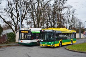 Nový trolejbus Solaris Trollino 12 pro Tychy při testech v Plzni. Foto: Tyskie Linie Trolejbusowe