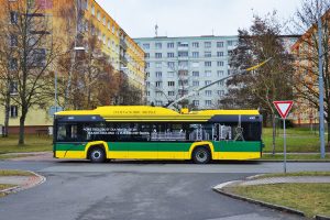 Nový trolejbus Solaris Trollino 12 pro Tychy při testech v Plzni. Foto: Tyskie Linie Trolejbusowe