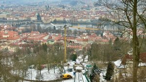 Rekonstrukce tělesa lanové dráhy na Petřín (stav v únoru 2026). Foto: DPP - Dan Šabík