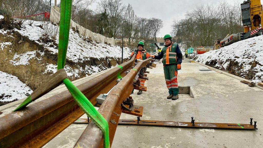 Rekonstrukce tělesa lanové dráhy na Petřín (stav v únoru 2026). Foto: DPP - Dan Šabík