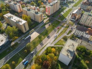 Nová lávka přes Rokycanskou třídu. Foto: Plzen.eu