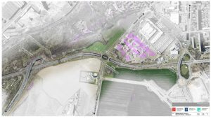 Vizualizace modernizace Průmyslového polookruhu v Praze. Zdroj: TSK