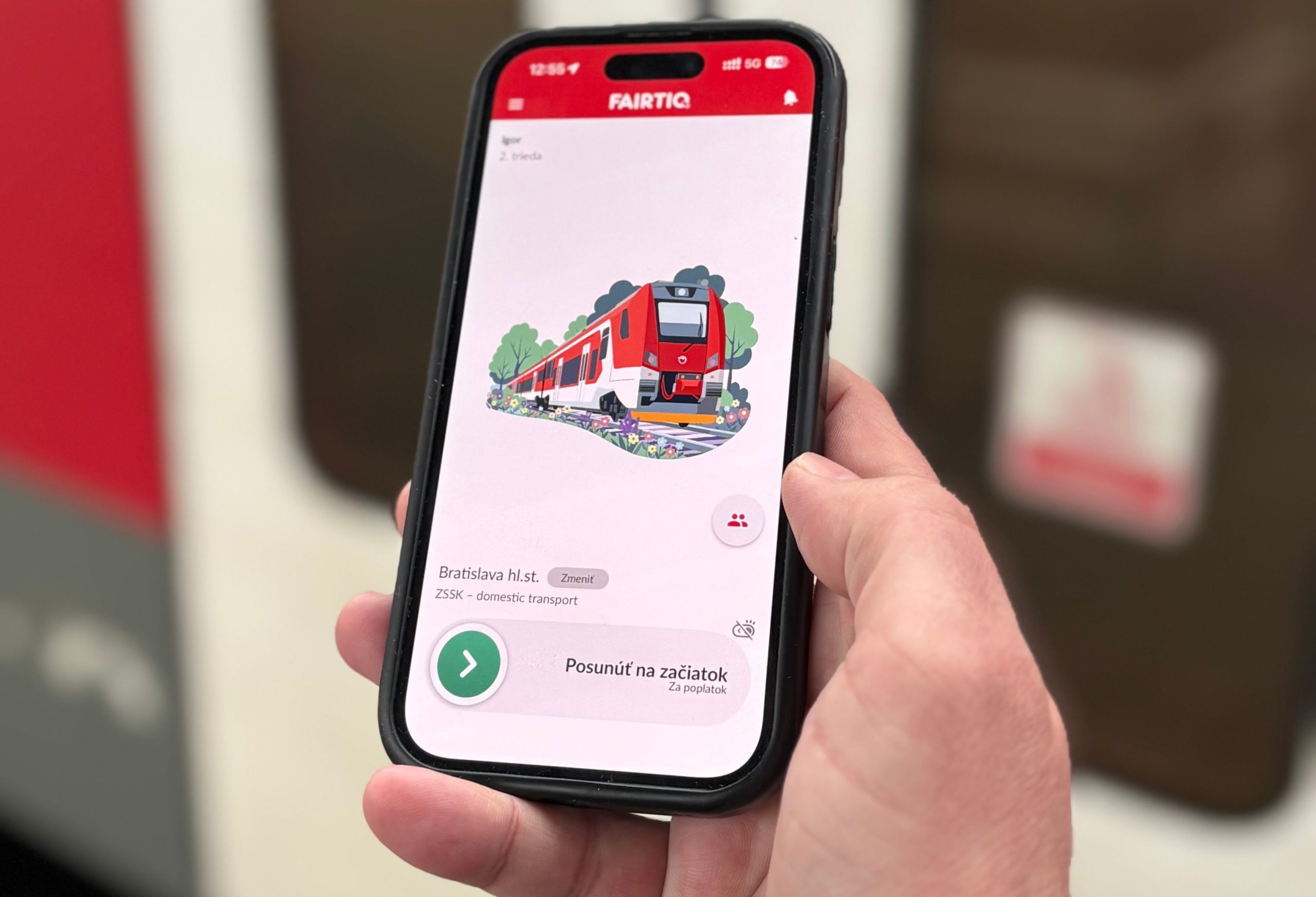 Aplikace FAIRTIQ na Slovensku. Foto: ZSSK