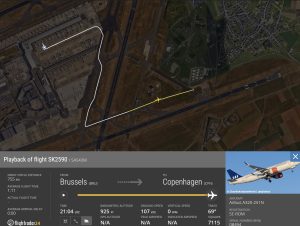 Záznam letu SK2590.Zdroj: Flightradar24