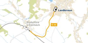 Prostá elektrizace trati z Rudoltic v Čechách do Lanškrouna. Zdroj: SŽ