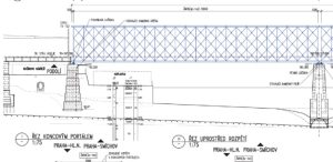Projekt železničního mostního provizoria na Výtoni. Zdroj: SŽ