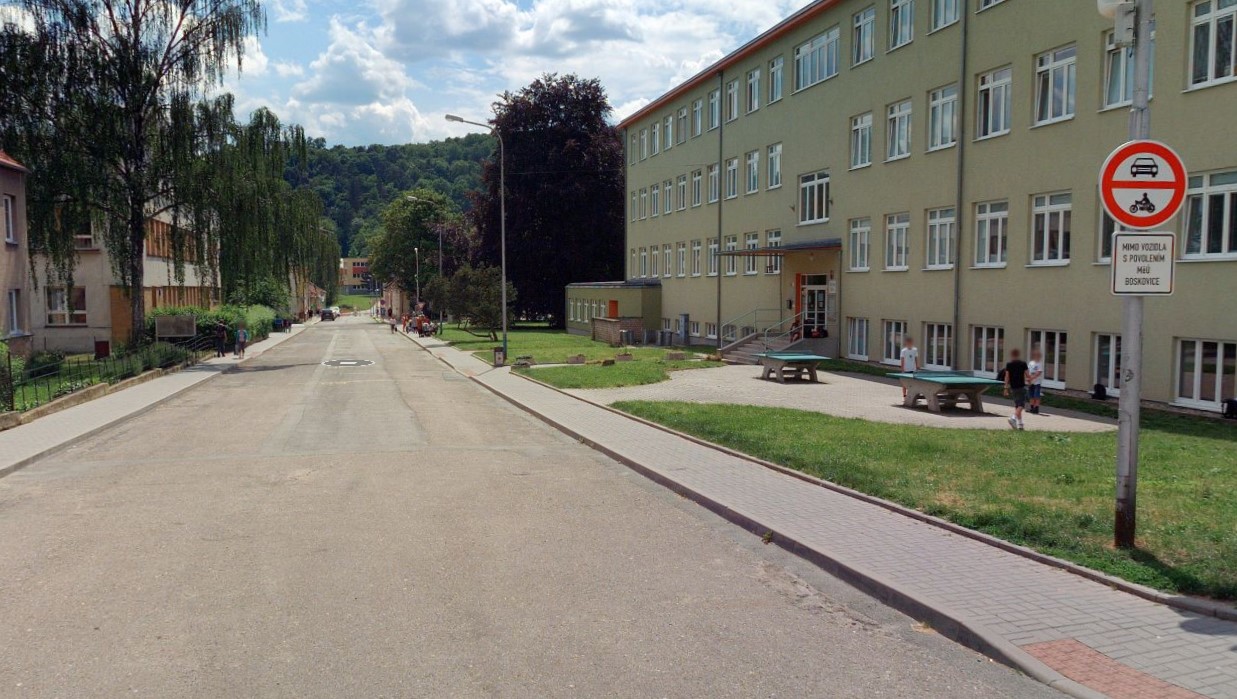 Ulice 9. května v Boskovicích. Zdroj: Mapy Seznam