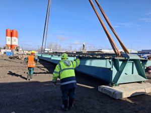 Stavba nového kolejového bypassu u Severní spojky v Českých Budějovicích. Foto: ŘSD