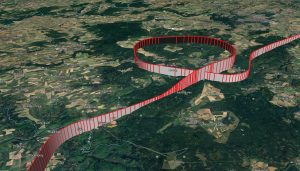 Airbus A320neo TAP Air Portugal nad Křivoklátskem. Zdroj: čtenář Zdopravy.cz / Google Earth