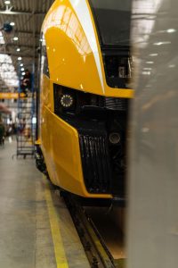 Nová jednotka od Pesa Bydgoszcz pro RegioJet na linku R9 Praha - Brno. Foto: RegioJet / PESA